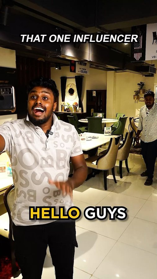 Instagram post by @hariimuniyappan for Royaloak Furniture. Caption reads: Follow @royaloakfurniture for the branded....