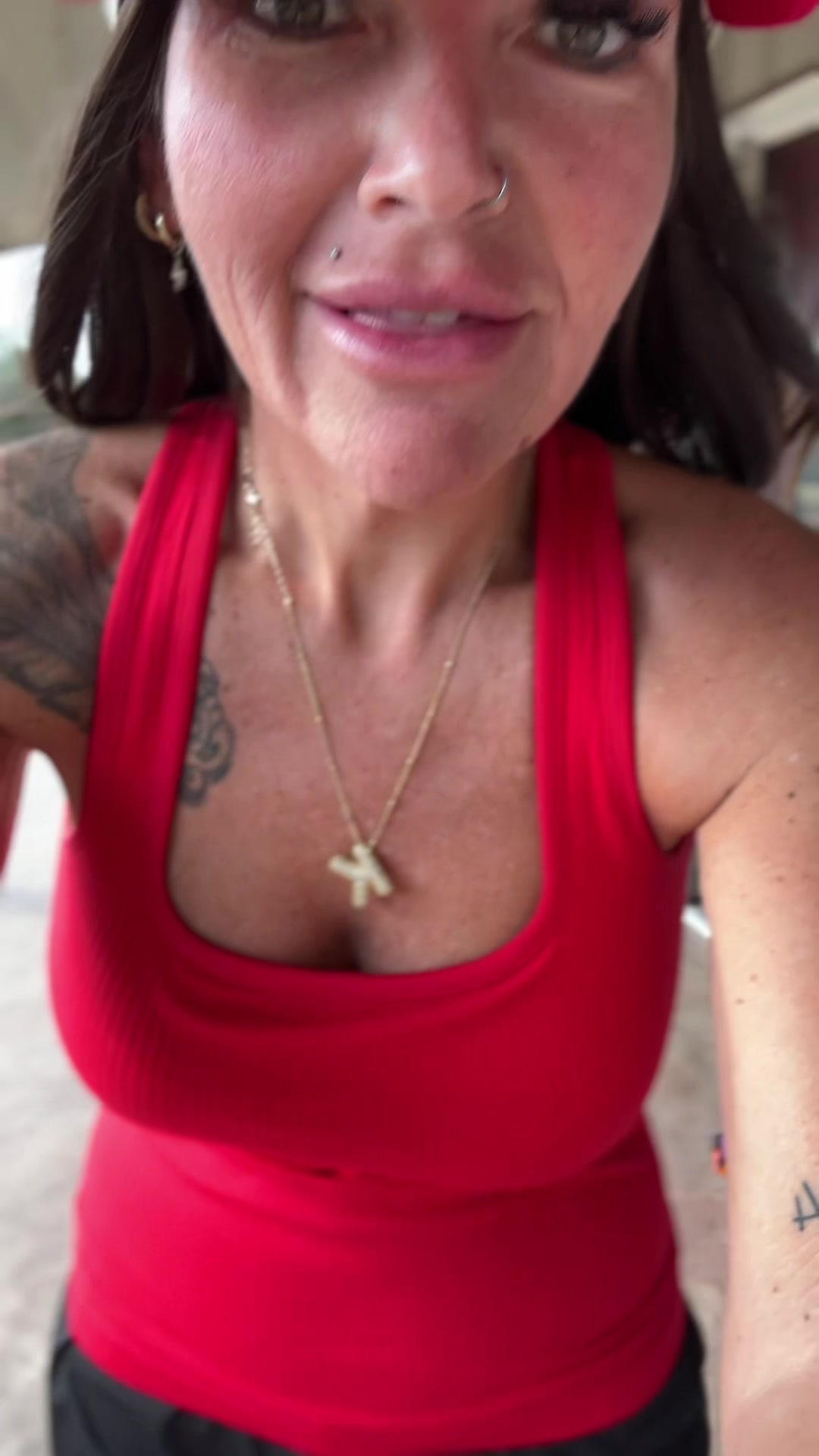 TikTok post by @katyfaye88 for ATTRACO. Caption reads: @ATTRACOOfficial built in bra tank for the win....