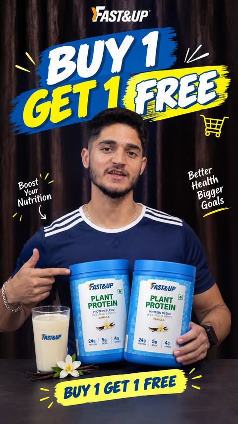 Instagram post by @lovishthakur___ for Fast & Up. Caption reads: 🔥 BUY 1 GET 1 FREE at FAST&UP! 🔥 Your fitness....