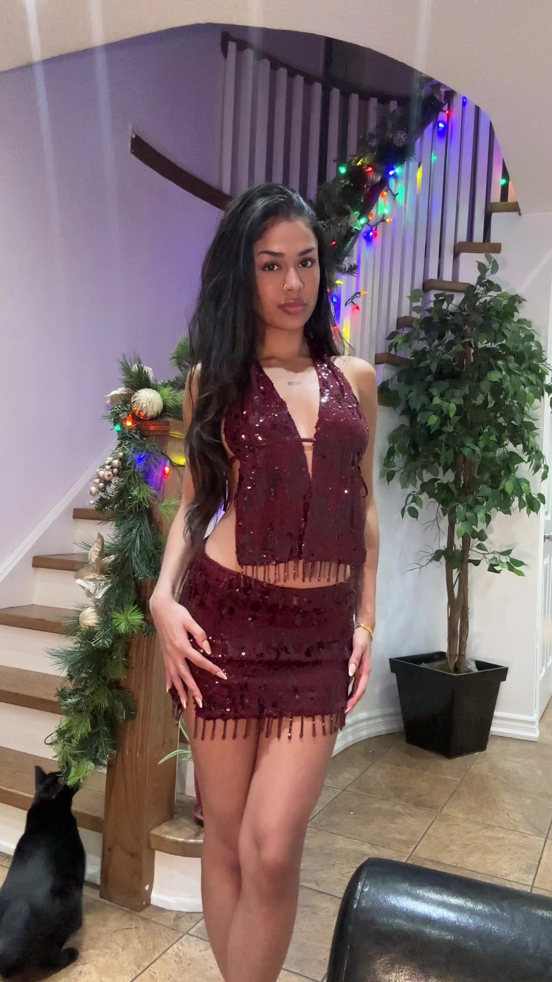 TikTok post by @divpandey for Edikted. Caption reads: Naughty or nice?🥰 Use code DIVPANDEY10 for a....