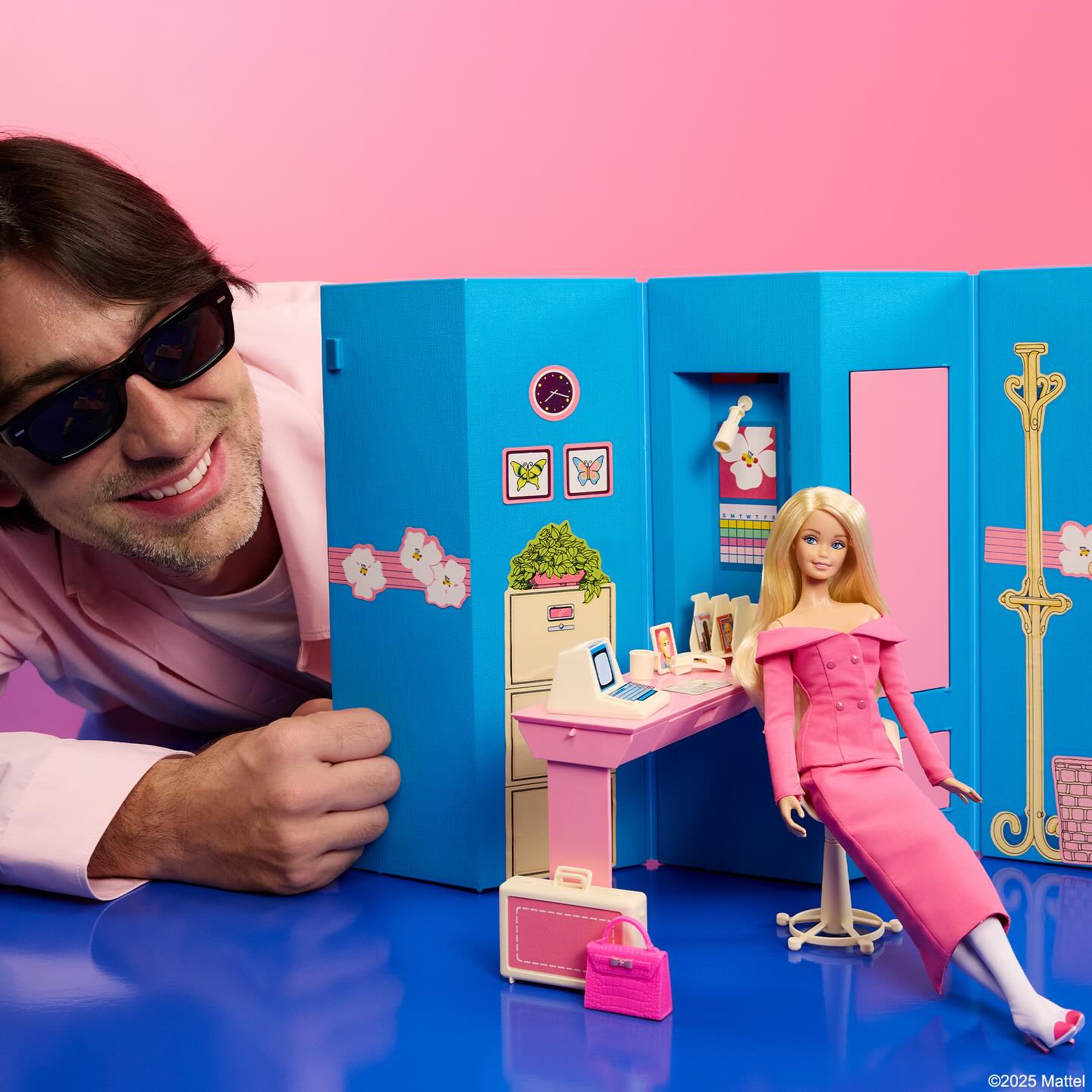 Instagram post by @andrewmukamal for Barbie. Caption reads: She’s a triple threat 🕶️✨👛 Paint the town pink⁠....