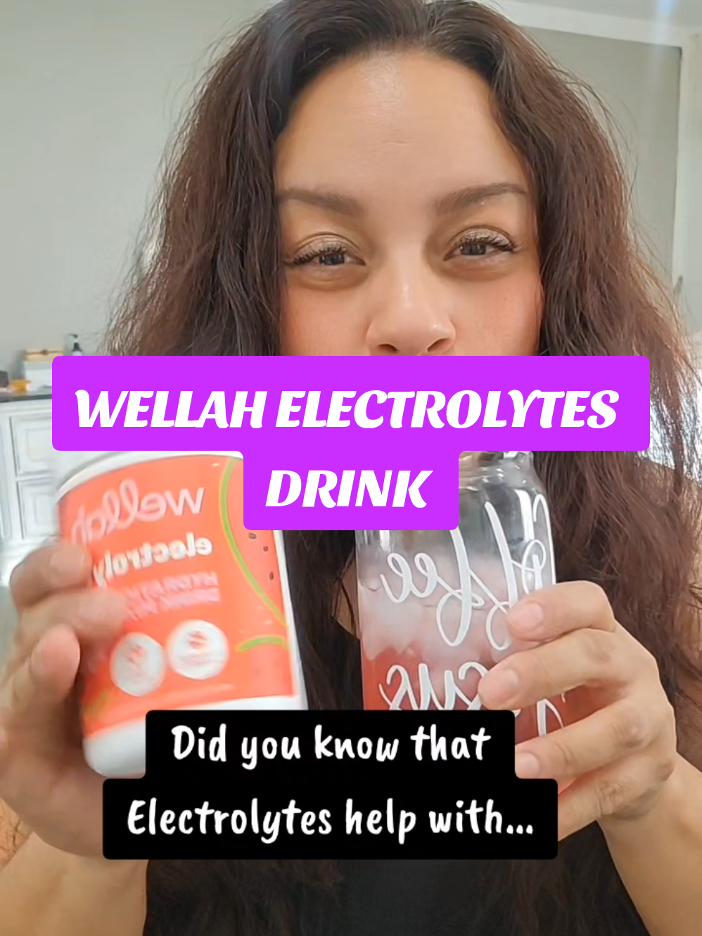 TikTok post by @criluvjesus for Wellah Nutrition. Caption reads: [...] #hydrationdrink #electrolyte #fypツ @Wellah....