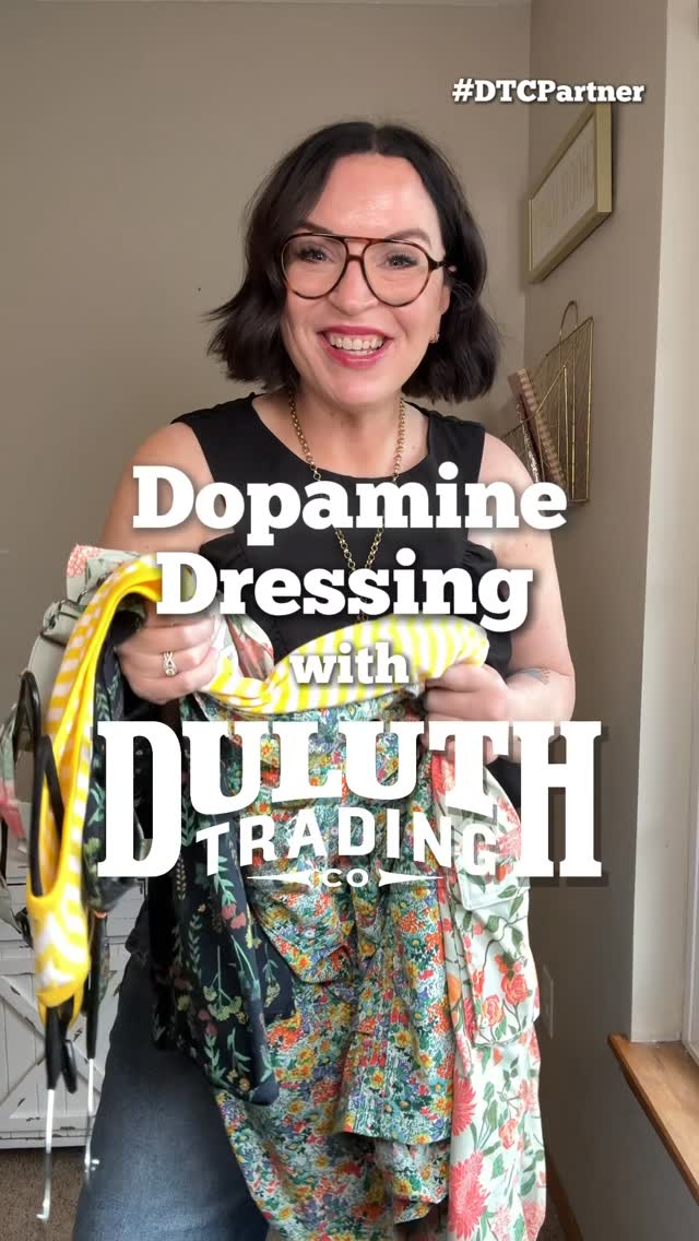 Instagram post by @remaking_jodi for Duluth Trading Company. Caption reads: #ad Dopamine Dressing with Duluth? Yep, it’s a....