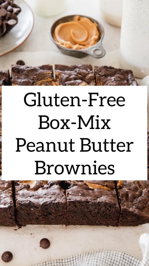 Instagram post by @meaningfuleats for King Arthur Baking Company. Caption reads: GF Box-Mix Peanut Butter Brownies!😍 Type “RECIPE”....