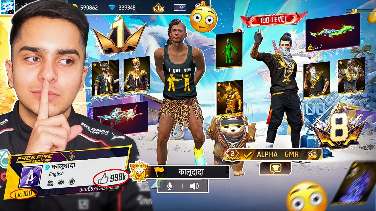 YouTube post by @ADITECHOP for Disney Magic Kingdoms. Caption reads: Free Fire Prime Lvl 8 Emote Versus 🔥🔥🔥.