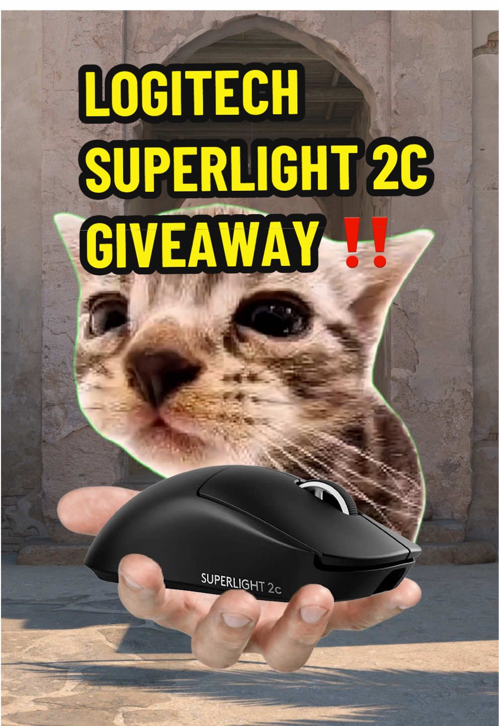 TikTok post by @enceesports for Logitech G. Caption reads: Wanna catch this @Logitech G Superlight 2c mouse?....