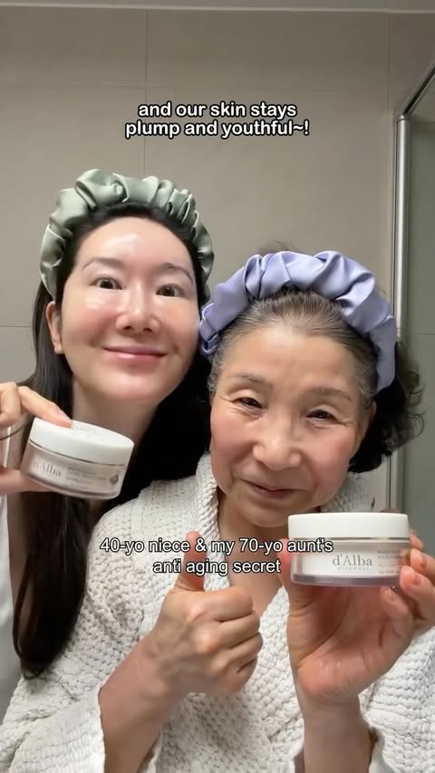 Instagram post by @euniunni for dalbaglobal. Caption reads: 40s vs 70s — same cream, just different ratios....