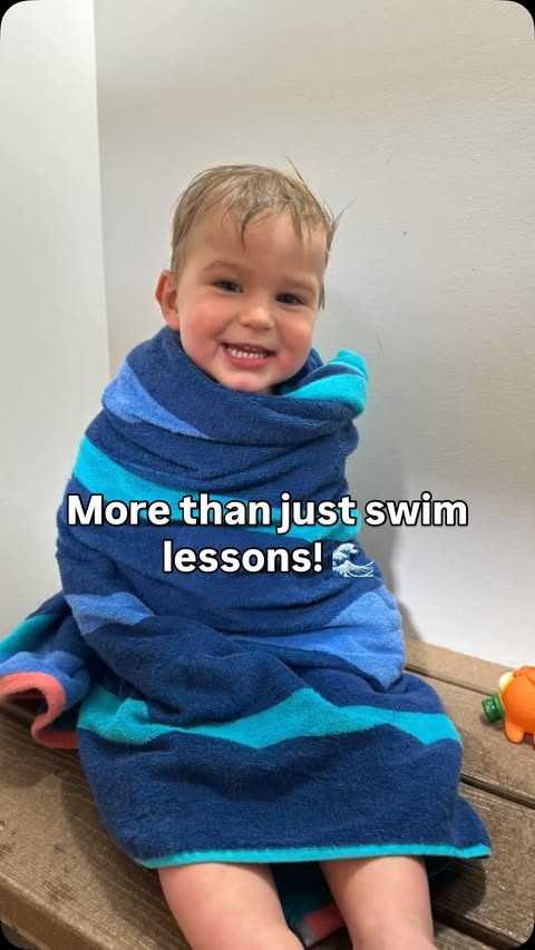 Instagram post by @christiholmes for Goldfish Swim School. Caption reads: [...] #goldfishpartner #goldfishswimschool....