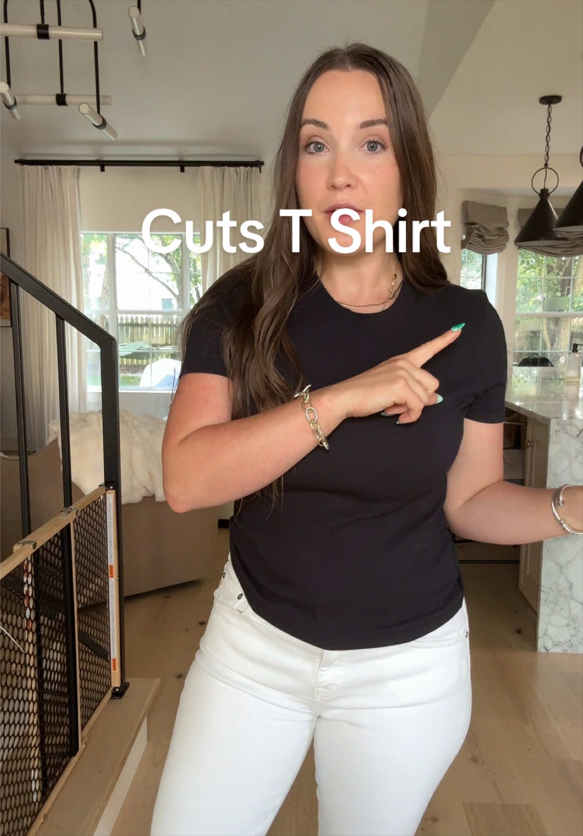 TikTok post by @stephanie_jaleen for Cuts Clothing. Caption reads: [...] never misses! The besttt t shirts! @Cuts....