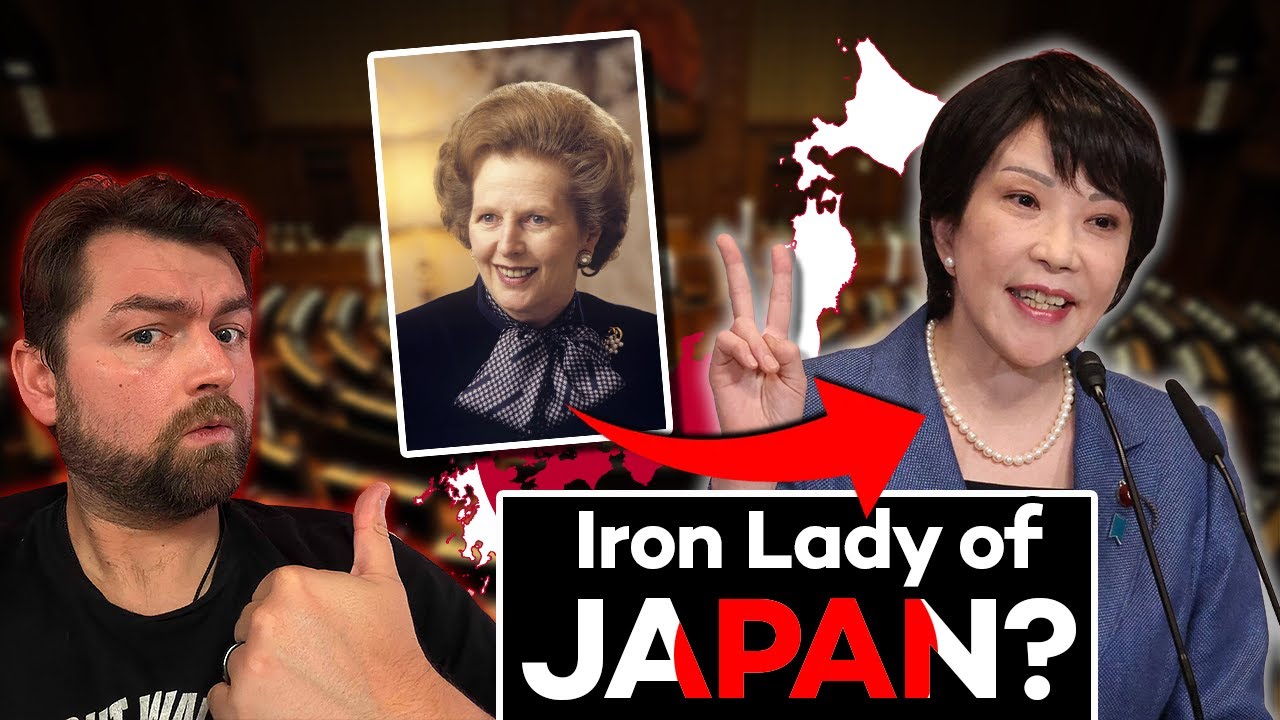 YouTube post by @historyofeverythingpodcast for TrovaTrip. Caption reads: Japans New Iron Lady Could Change Everything.