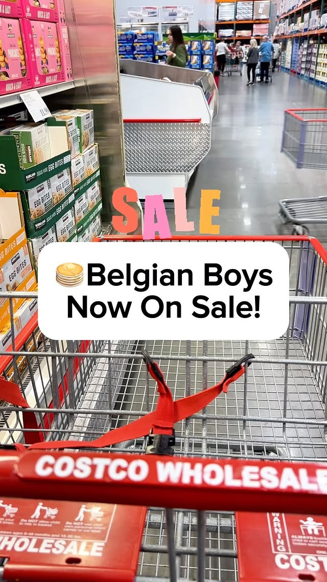 Instagram post by @costcodeals for Belgian Boys. Caption reads: [...] loves these Bite-Sized Pancakes from....