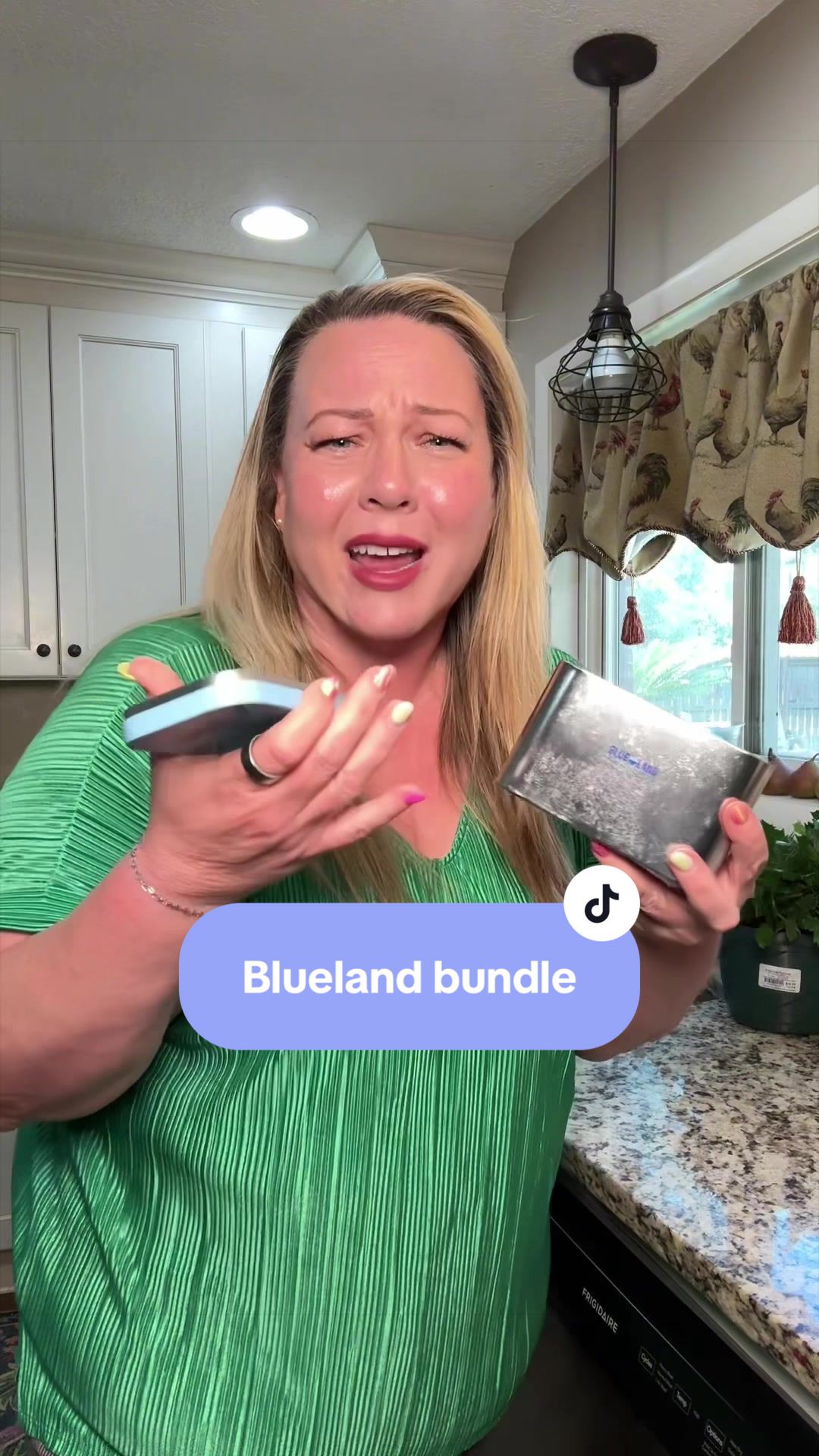 TikTok post by @shoppinwithamy for Blueland. Caption reads: [...] things up. 🍽️ I’ve been using the Blueland....