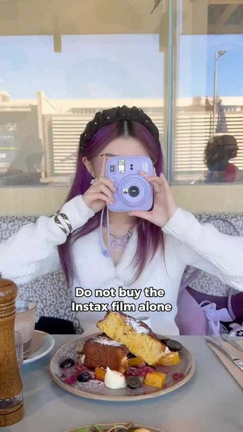 Instagram post by @xixiamethyst for Instax. Caption reads: AD Do NOT buy the Instax Film alone unless you’ve....