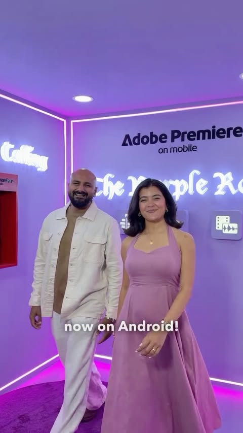 Instagram post by @wanderlust_himani for Adobe Video & Motion. Caption reads: Adobe Premiere on Mobile is now available on....
