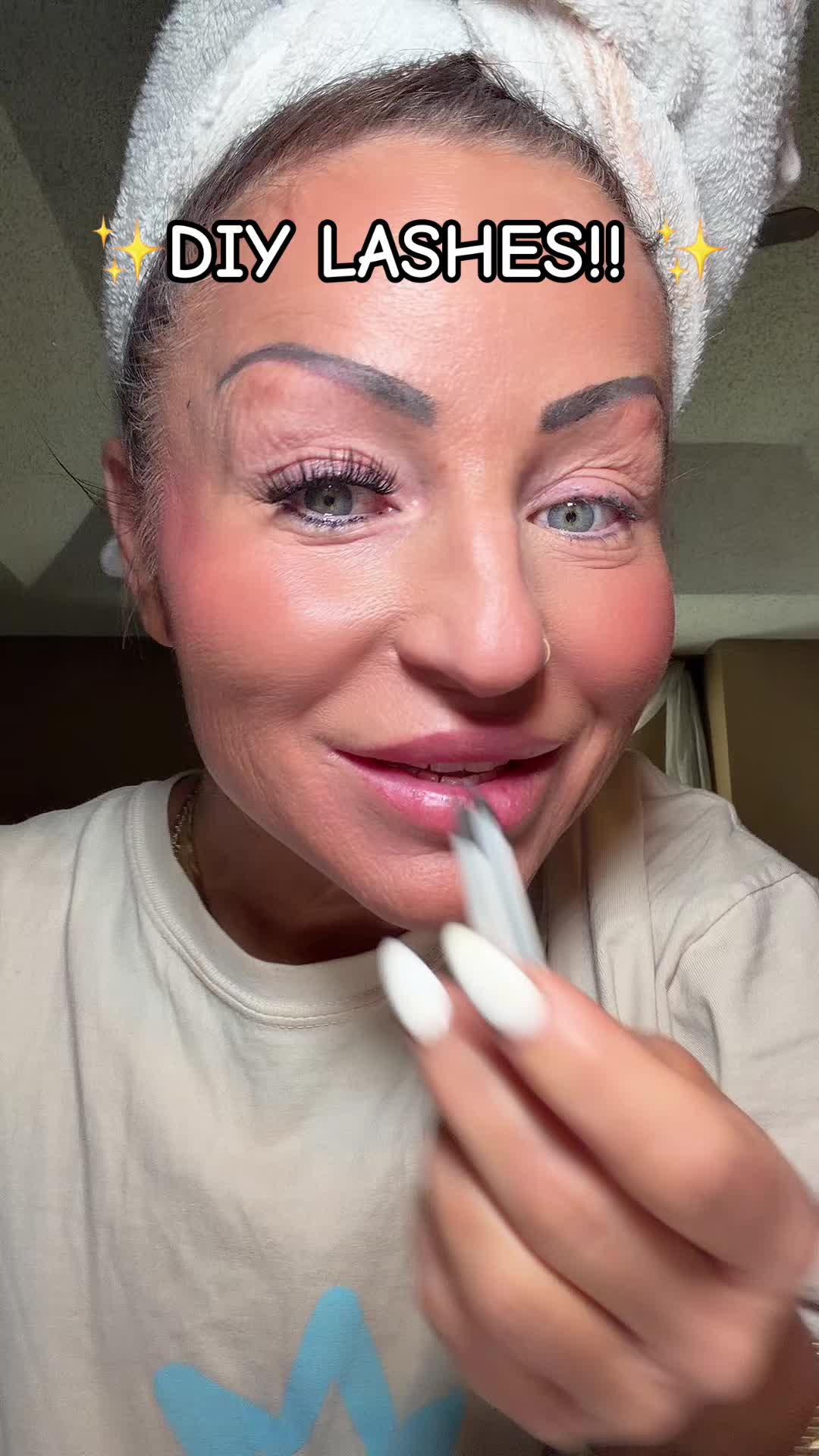 TikTok post by @glofitwithchristine for FlutterHabit. Caption reads: Obsessed @flutterhabit #lashes #lashextensions....