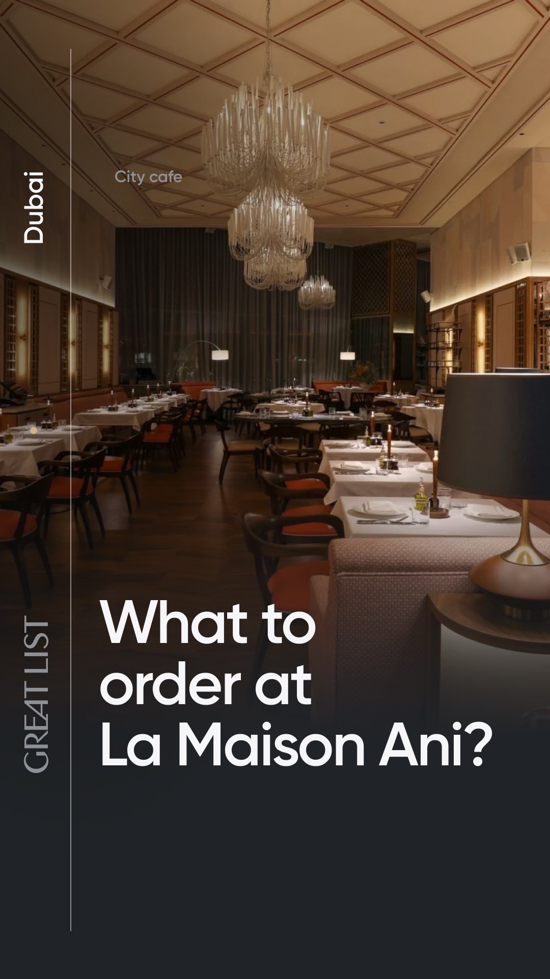 Instagram post by @greatlistguide for Visit Dubai. Caption reads: Chef Izu Ani, known for his previous projects Gaia....