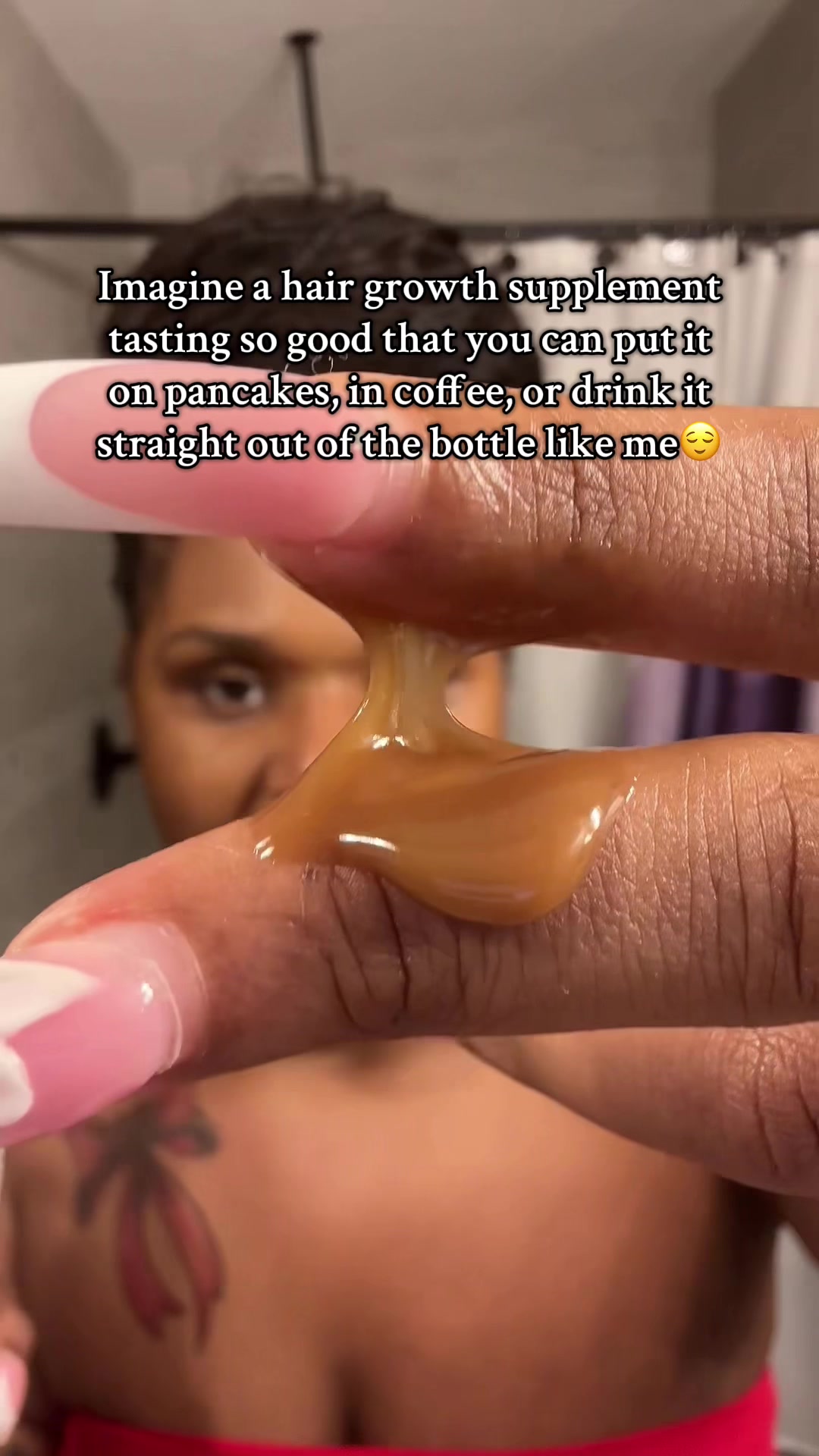 TikTok post by @reyahthelastdragon for MaryRuth Organics. Caption reads: Trying to grow my hair longer and stronger from....