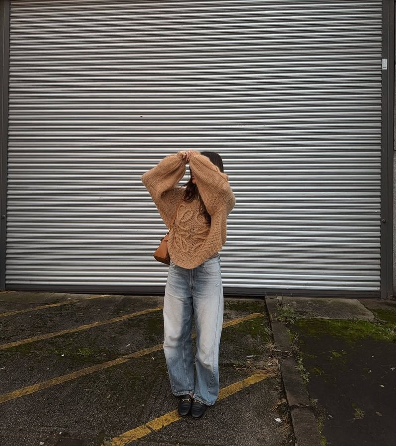 Instagram post by @jamiegenevieve for LOEWE. Caption reads: Dare I say I like the season switch 🍂🧶🍷🏠.