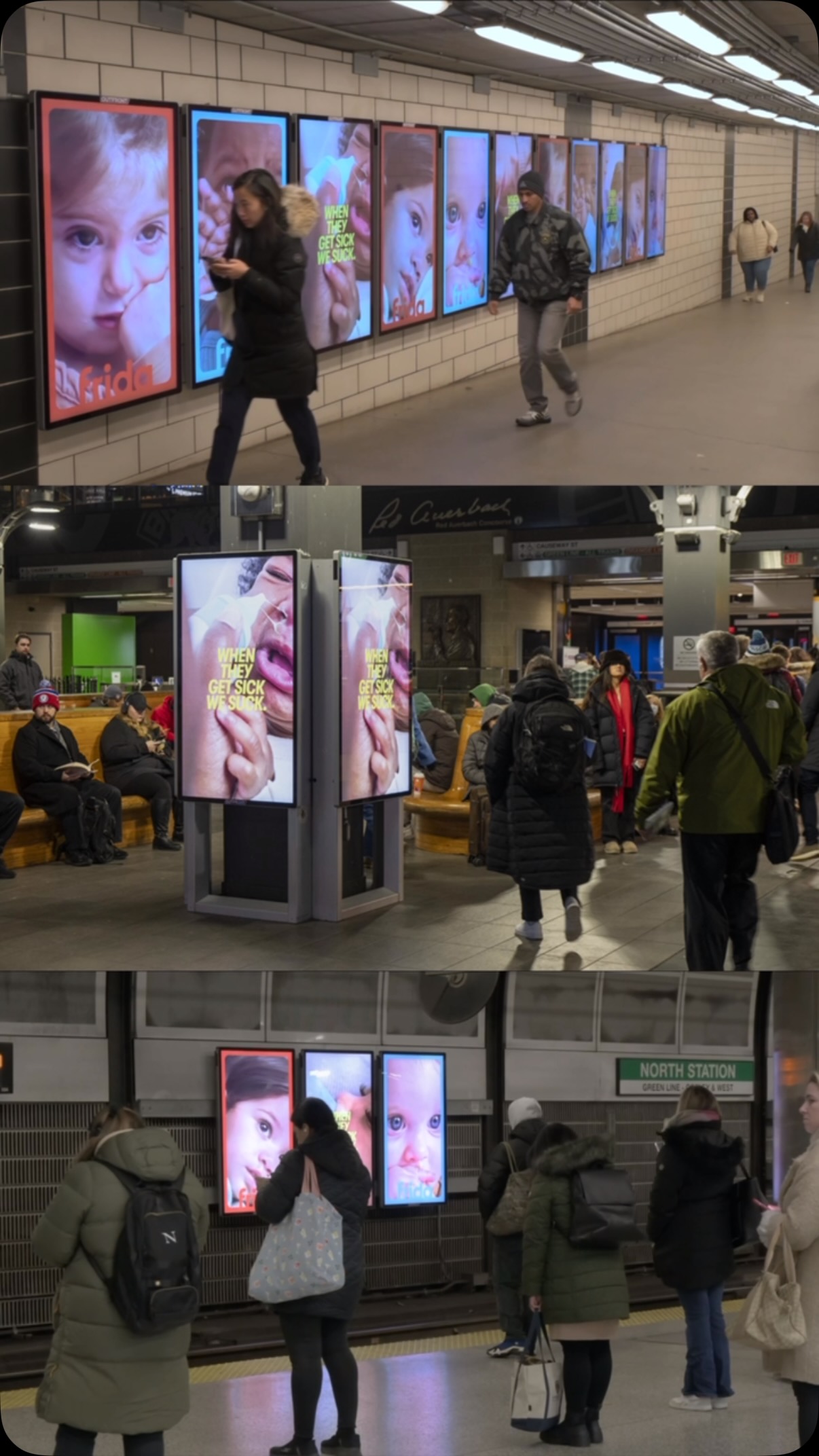 Instagram post by @abbeydrucker for Frida Baby. Caption reads: WELCOME TO BOSTON 

@fridababy New Cold & Flu....