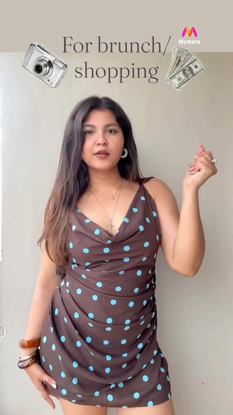 Instagram post by @esh.bliss for Myntra. Caption reads: [...] love with the polka dots trend 🫶🏻 and....
