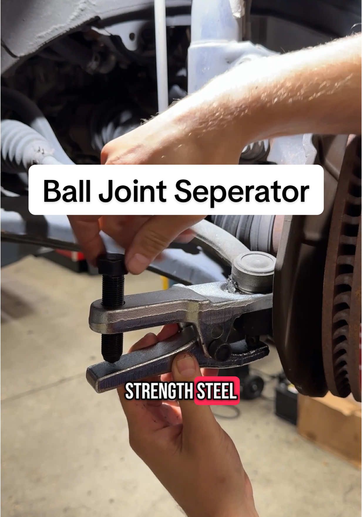 TikTok post by @krisbuchowicz for Orion Motor Tech. Caption reads: The @Orion Motor Tech 5-in-1 Ball Joint Separator....