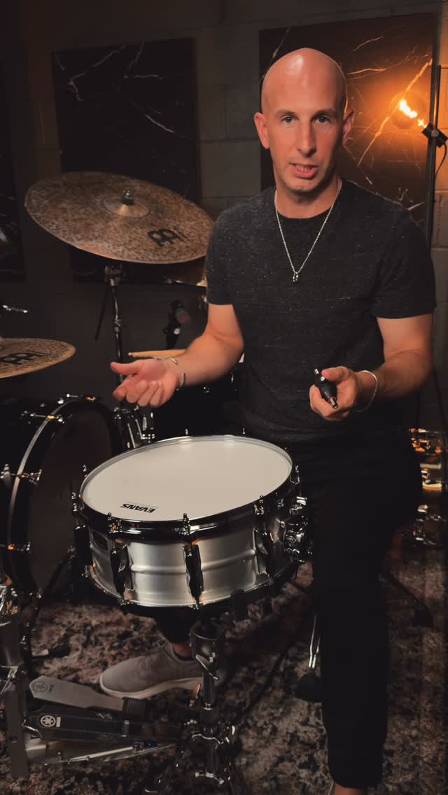 Instagram post by @louiepalmerdrums for EVANS Drumheads. Caption reads: Check out this awesome new tool from....