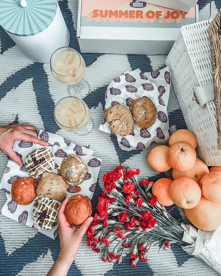 Instagram post by @here.we.ngo for mycookiedough. Caption reads: #ad So, we have been craving for #mycookiedough....