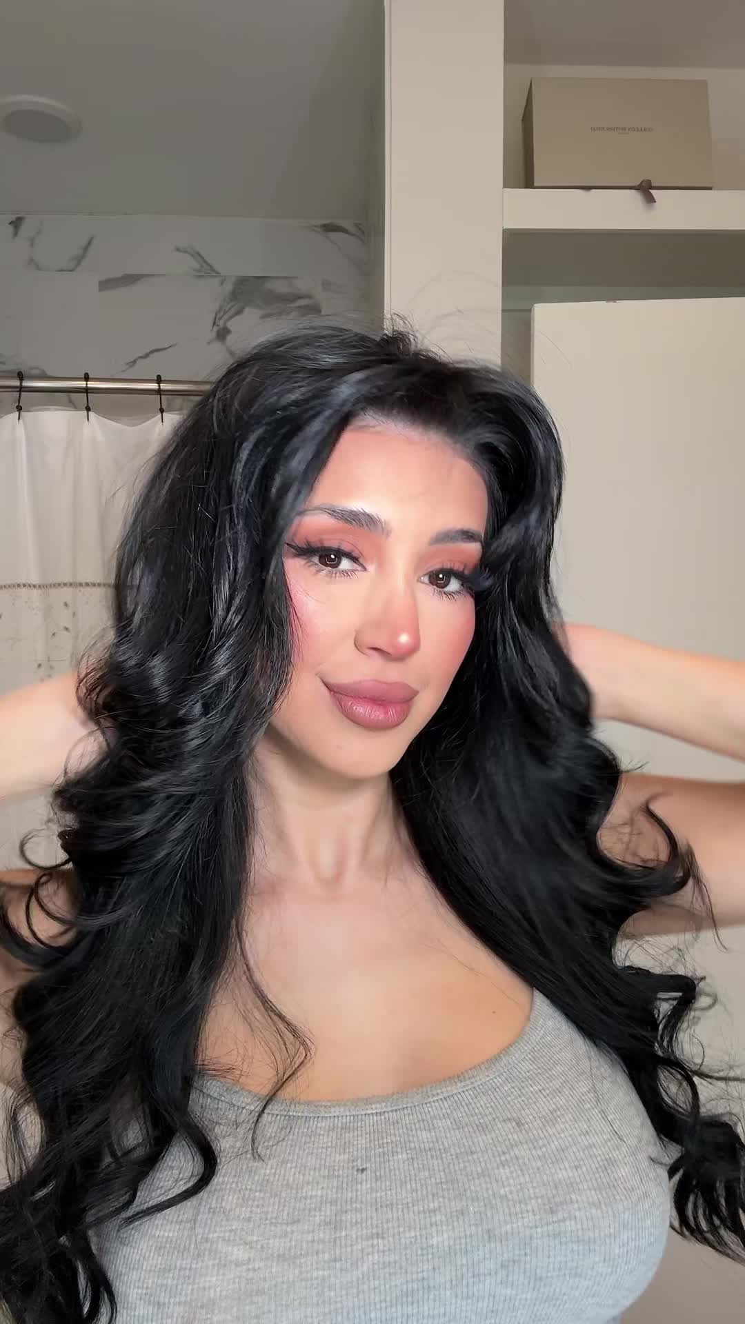 TikTok post by @fernyzambrana1 for TYMO Beauty. Caption reads: don’t mind me while i do this hairstyle everyday....