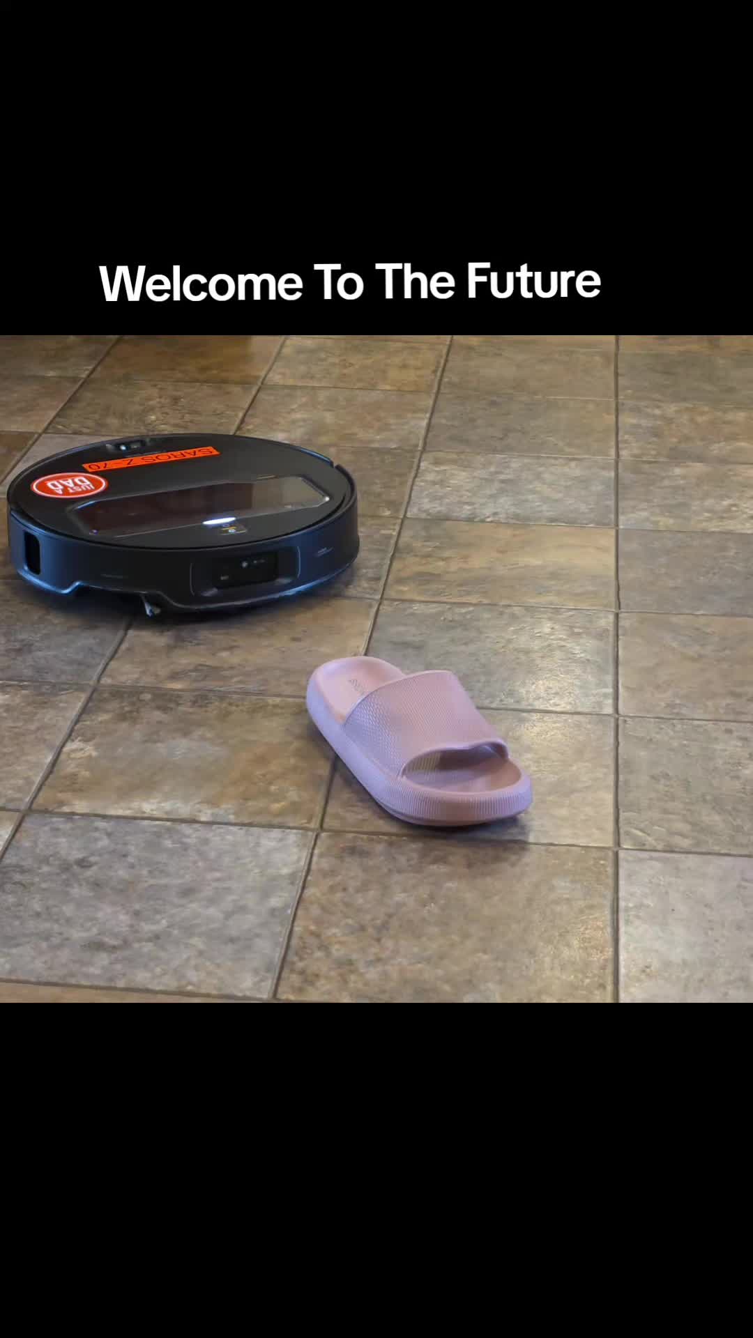 TikTok post by @justadadvideos for Roborock. Caption reads: roborock saros z70 robot vacuum cleaner and mop....