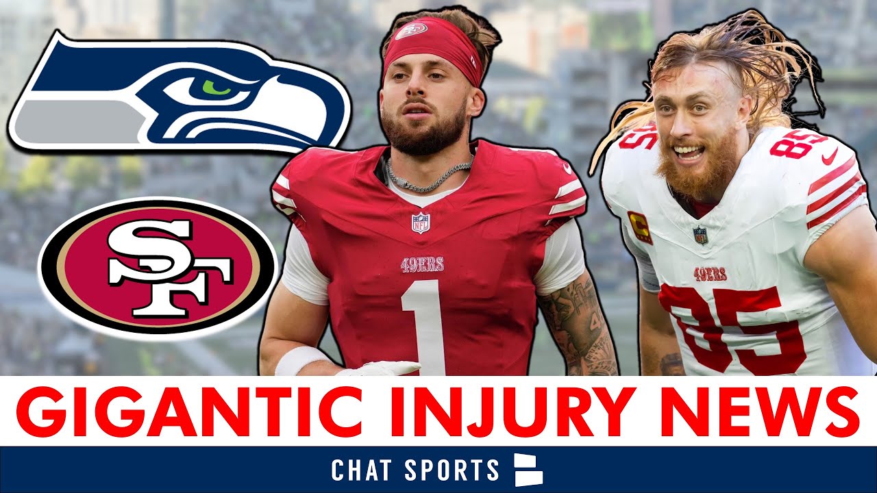 YouTube post by @SeahawksTV for Rocket Money. Caption reads: THIS IS BIG! 49ers Injury News Ahead Of Matchup....