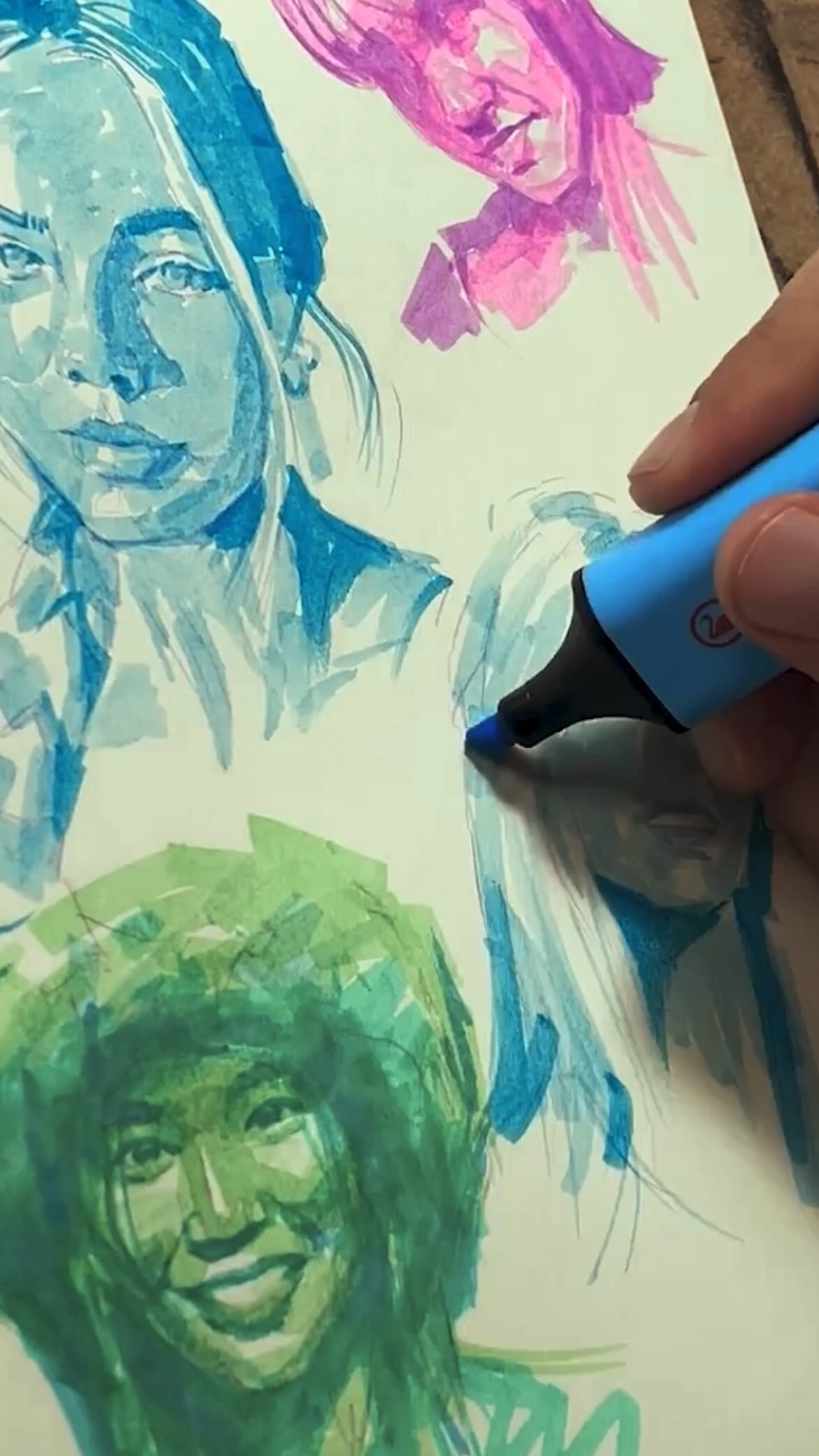 Instagram post by @clsamet for STABILO. Caption reads: Have you ever tried painting with stabilo Boss....