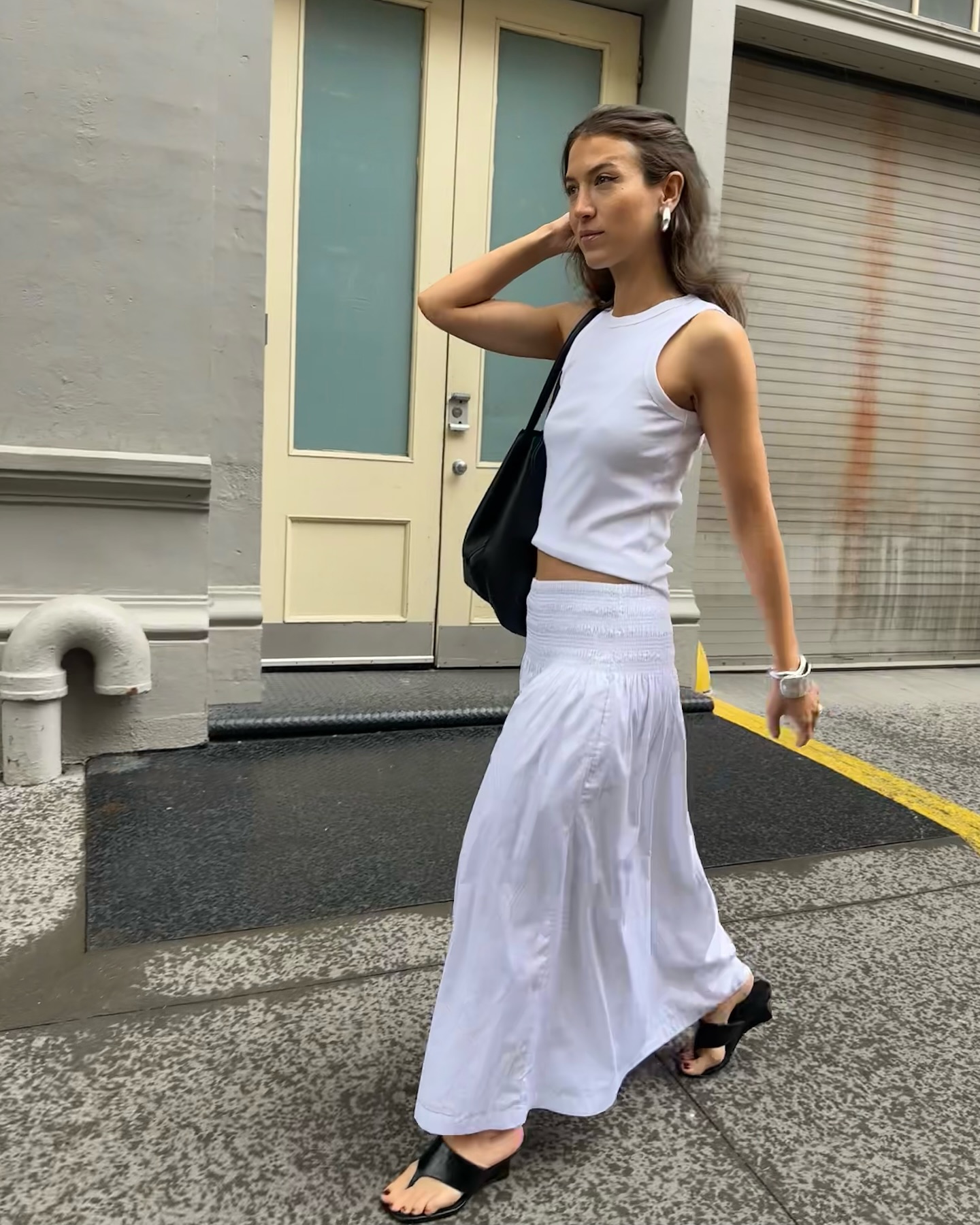 Instagram post by @mkurtis for madewell. Caption reads: Draped in linen, cottons and daylight. Summer’s....