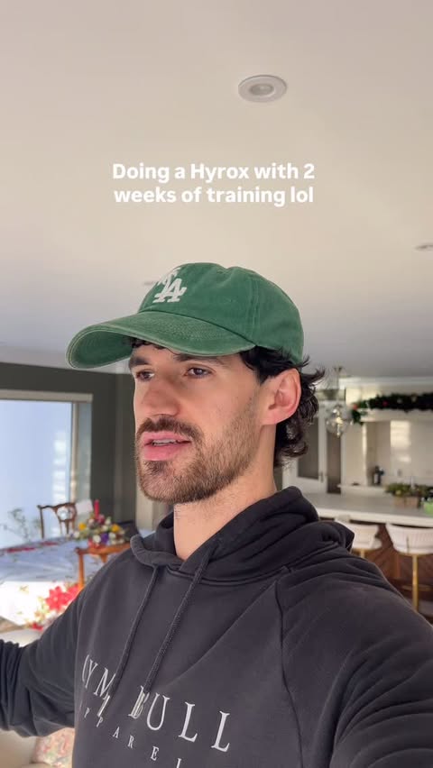 Instagram post by @matthew_macnabb for Fit Foods. Caption reads: I’m doing my first hyrox with 2 weeks notice, lol....