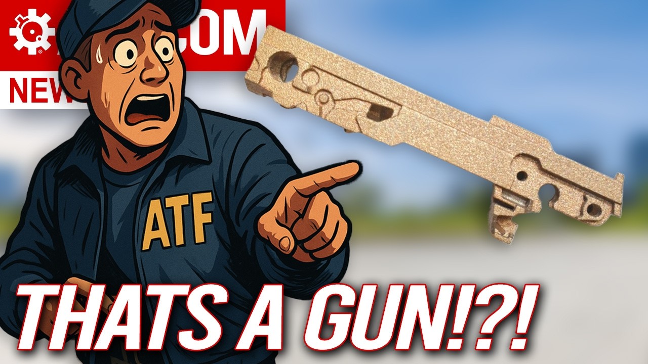 YouTube post by @ARFCOMNews for Vortex Optics. Caption reads: Hackers STOP Gun Sales! | ATF rejects 80% P365 FCU....