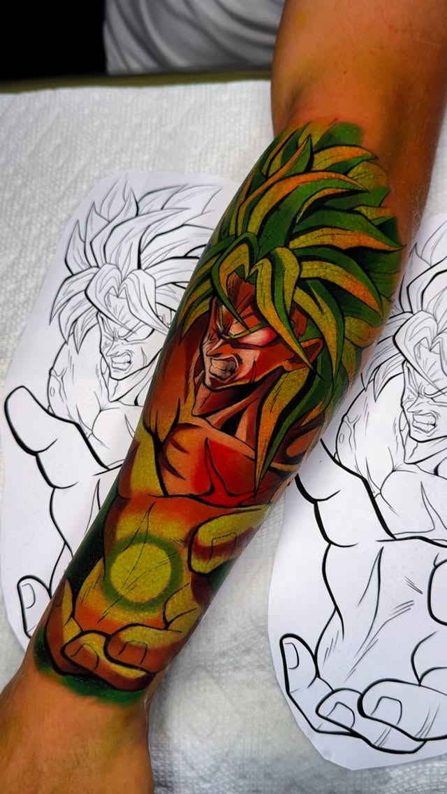 Instagram post by @epicgamerink for Eternal Ink. Caption reads: Legendary Broly 🧪🈲

📍456 Suffolk ave, Brentwood....