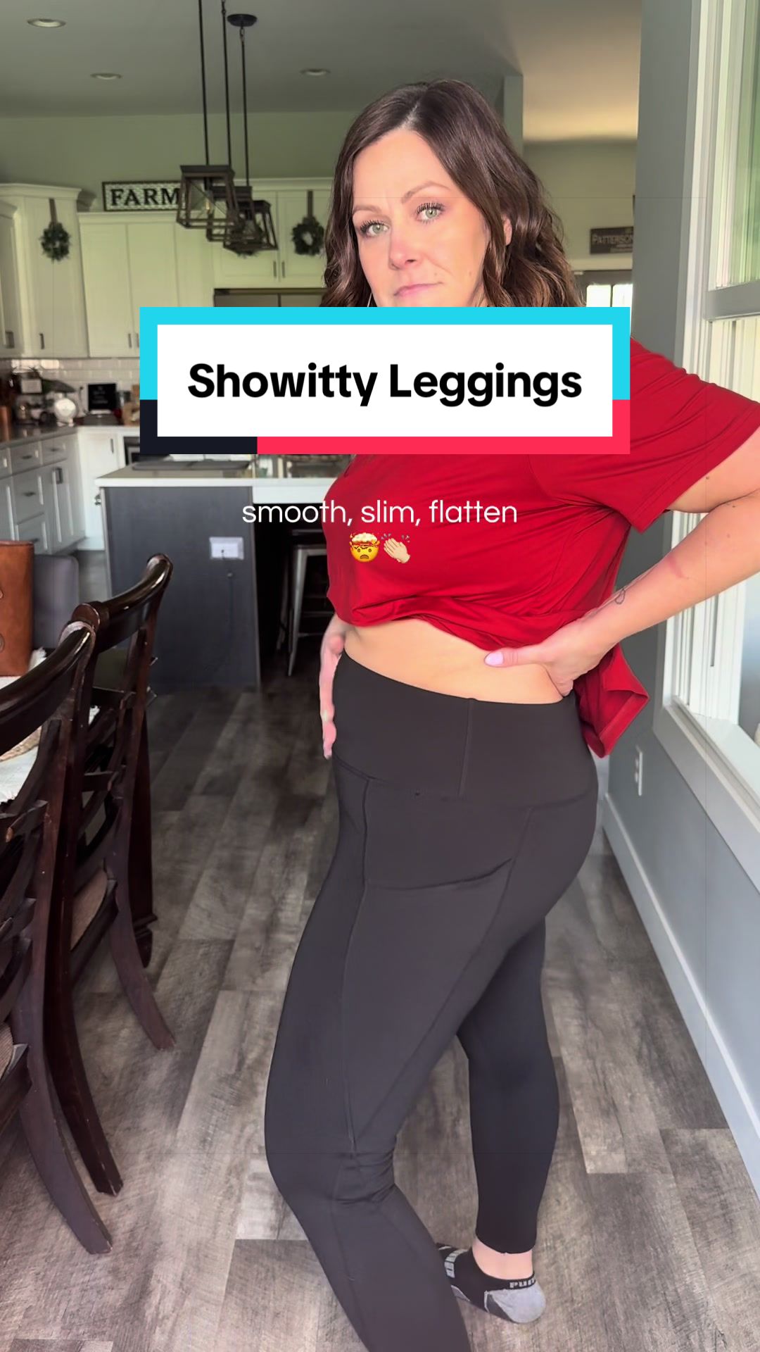 TikTok post by @tabithasbargainhub for Showitty. Caption reads: Showitty Leggings are perfect on ALL body types....