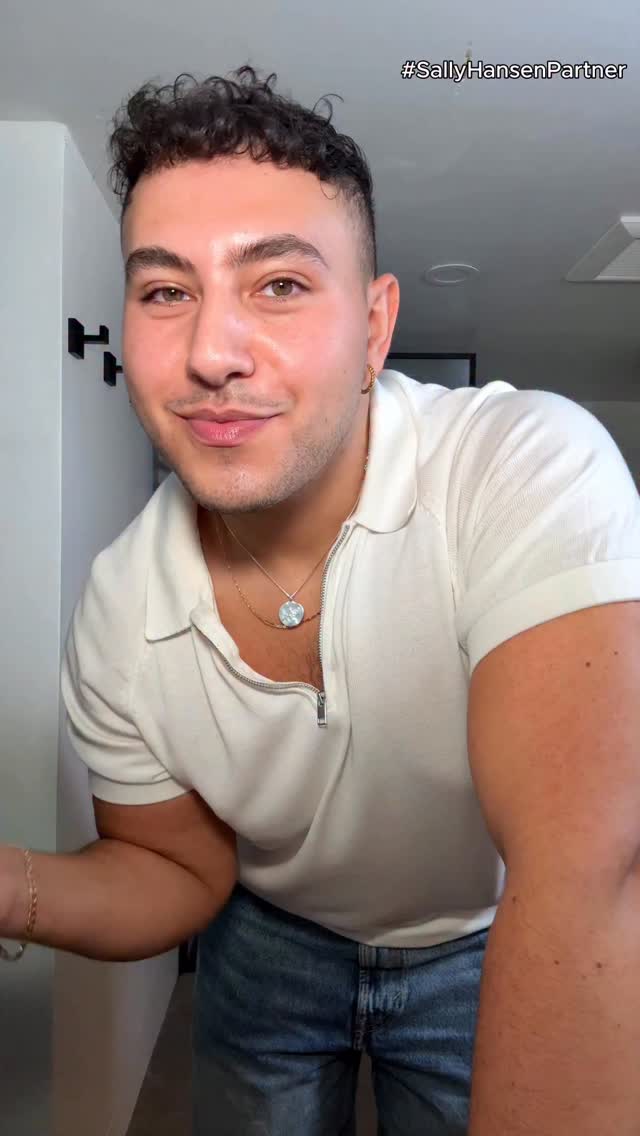 Instagram post by @minagerges for Sally Hansen. Caption reads: Going from a cute sparkly day look to an evening....