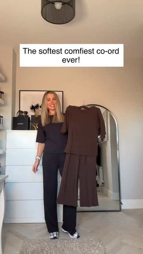 Instagram post by @nikkiryan for Pull&Bear. Caption reads: As soft as PJ’s! This gorgeous co-ord is sooooooo....