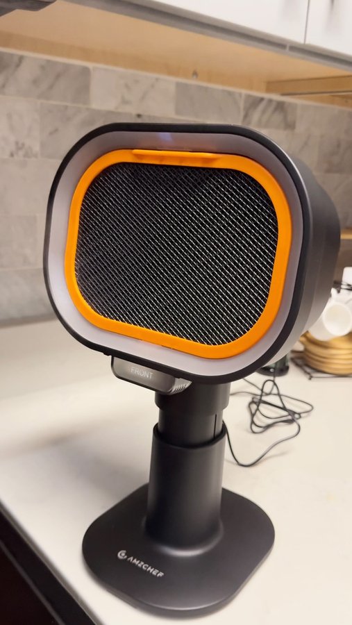 Instagram post by @clovermom_coygirl for AMZCHEF. Caption reads: Wow, this portable range hood looks amazing! Such....