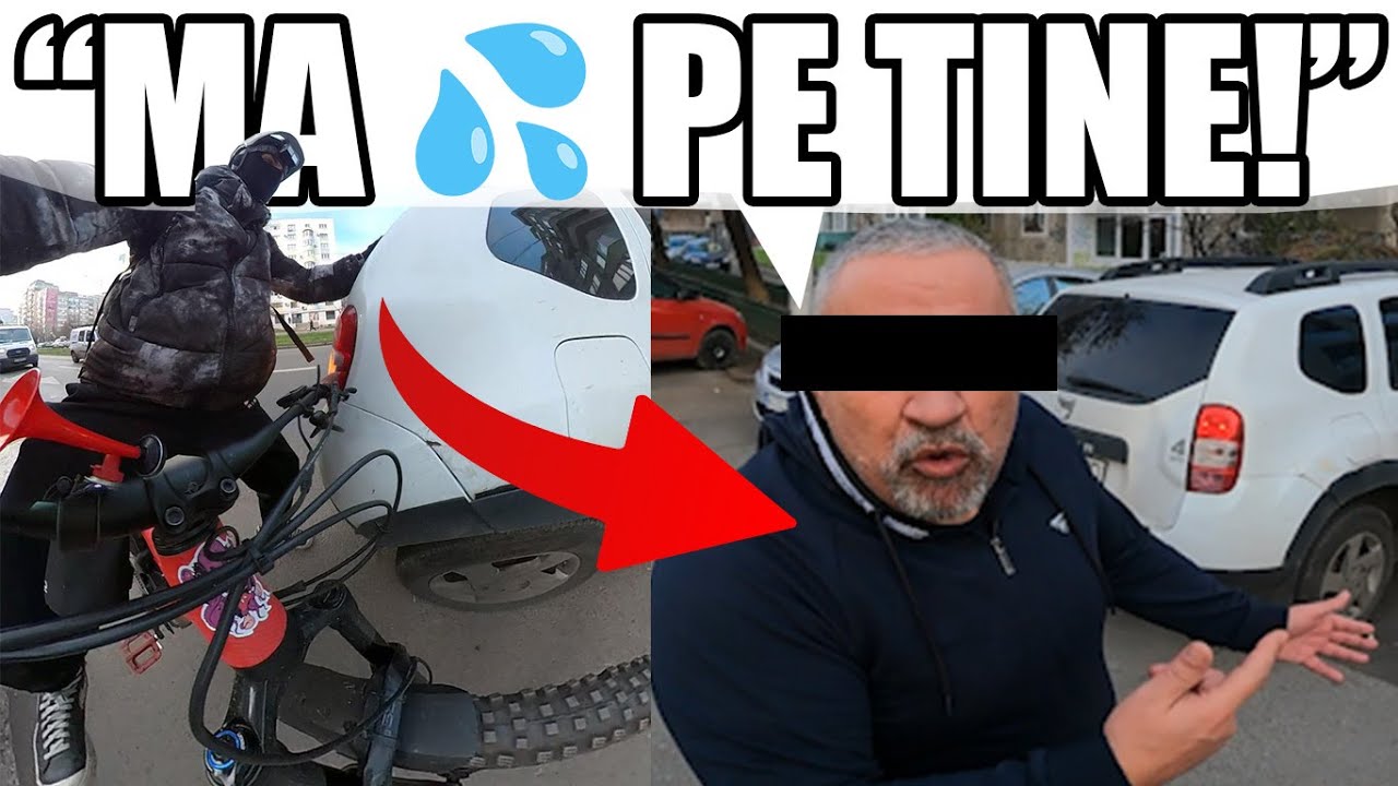YouTube post by @vld303 for GoPro. Caption reads: BICICLETA vs MASINA in TRAFICUL DIN BUCURESTI |....