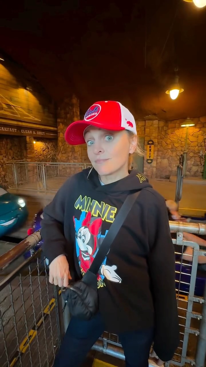 Instagram post by @mrsangelaribeiro1 for Disneyland. Caption reads: MY RIDES COMIN’🏎️

@disneyland #disneyland....