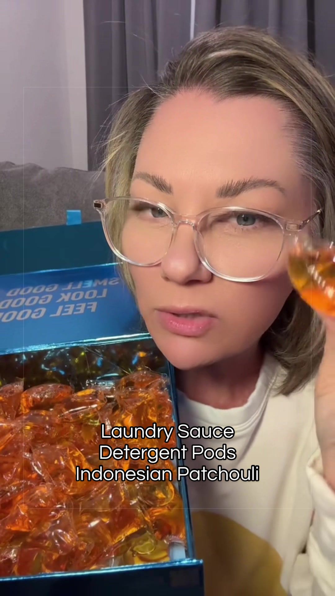 TikTok post by @rachel_shops for Laundry Sauce. Caption reads: Okay, I finally caved after seeing Laundry Sauce....