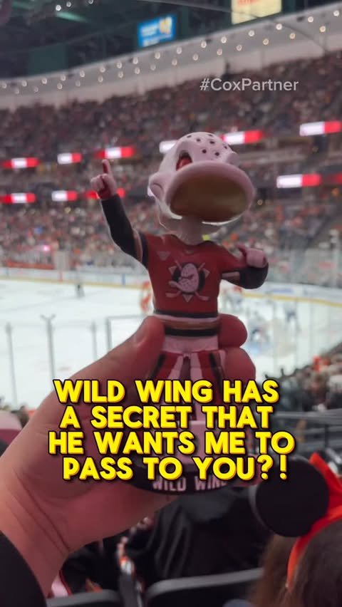 Instagram post by @califoodventure for Cox Communications. Caption reads: [...] FREE WILD WING BOBBLEHEAD WHO?! 🦆....