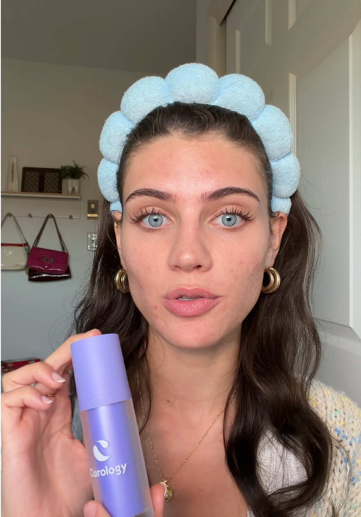 TikTok post by @erinnoelleh for Curology. Caption reads: #CurologyPartner One month using Curology’s [...].