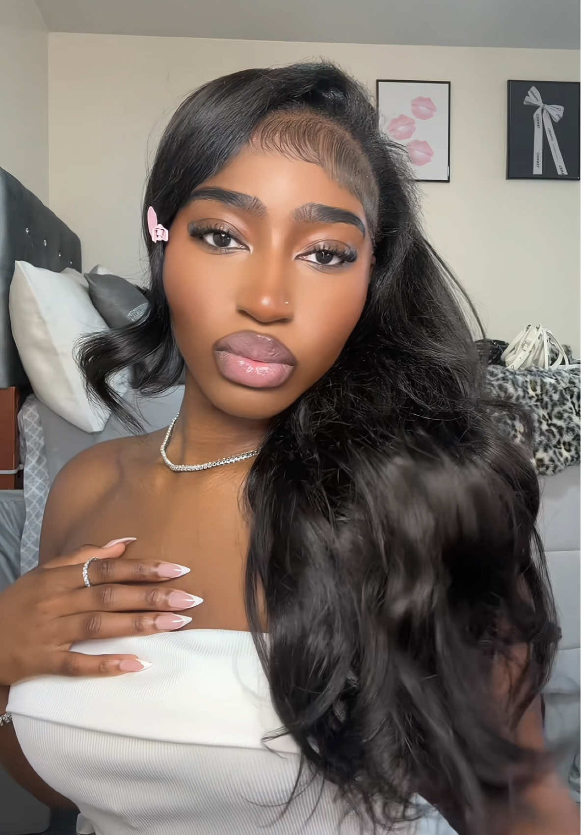 TikTok post by @msbehavee for Celie Hair. Caption reads: [...] in the orange shopping cart below 🩷....