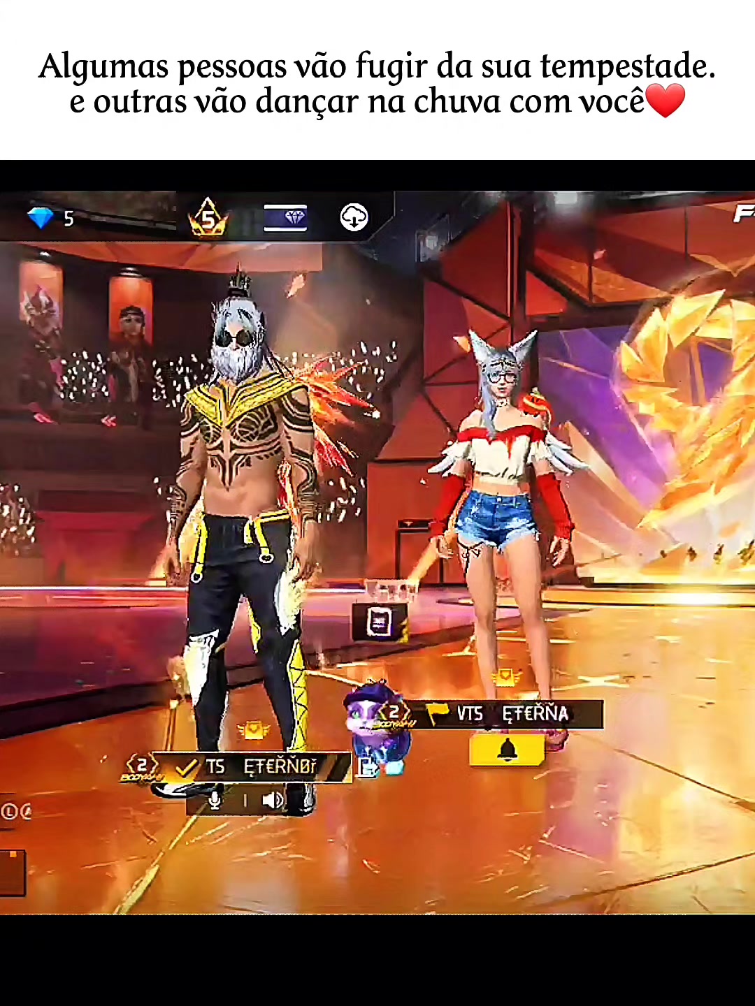 TikTok post by @eterno.oficial.rj for Garena Free Fire IT. Caption reads: #CapCut meu amor Estarei sempre com vc@🦋🖤ETERNA....