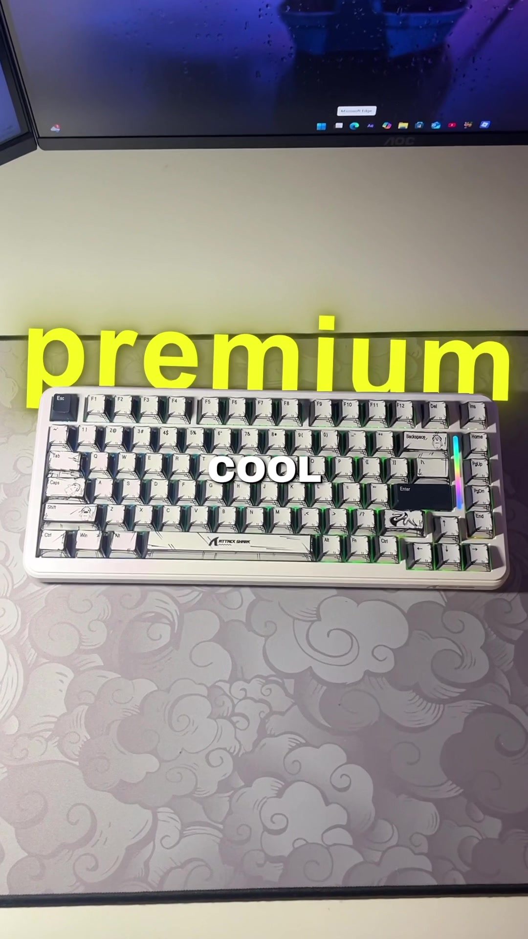 TikTok post by @setup.grind for Attack Shark. Caption reads: Do you like how it looks? || attack shark X82 pro....