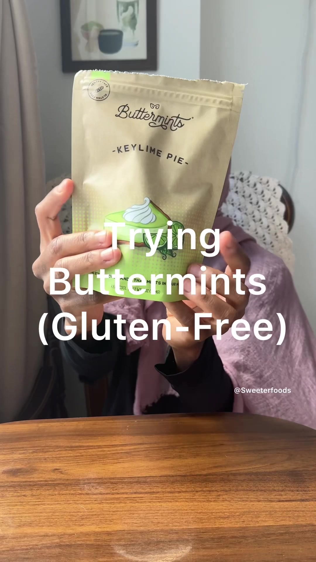 TikTok post by @sweeterfoods for Buttermints. Caption reads: Have you tried Buttermints? Use my code for 15%....