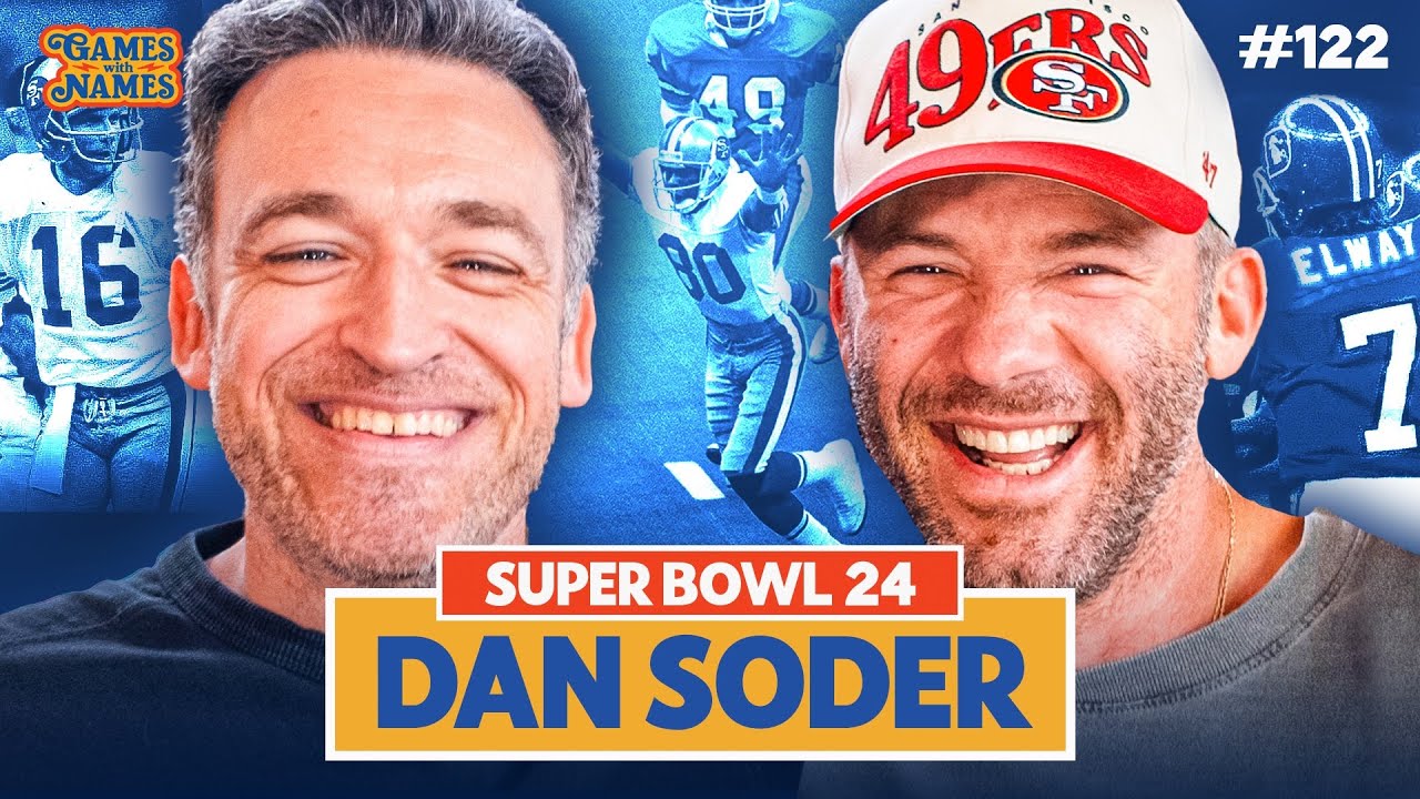 YouTube post by @gameswithnames for Coors Light. Caption reads: Dan Soder on Super Bowl 24 | Broncos vs. 49ers....