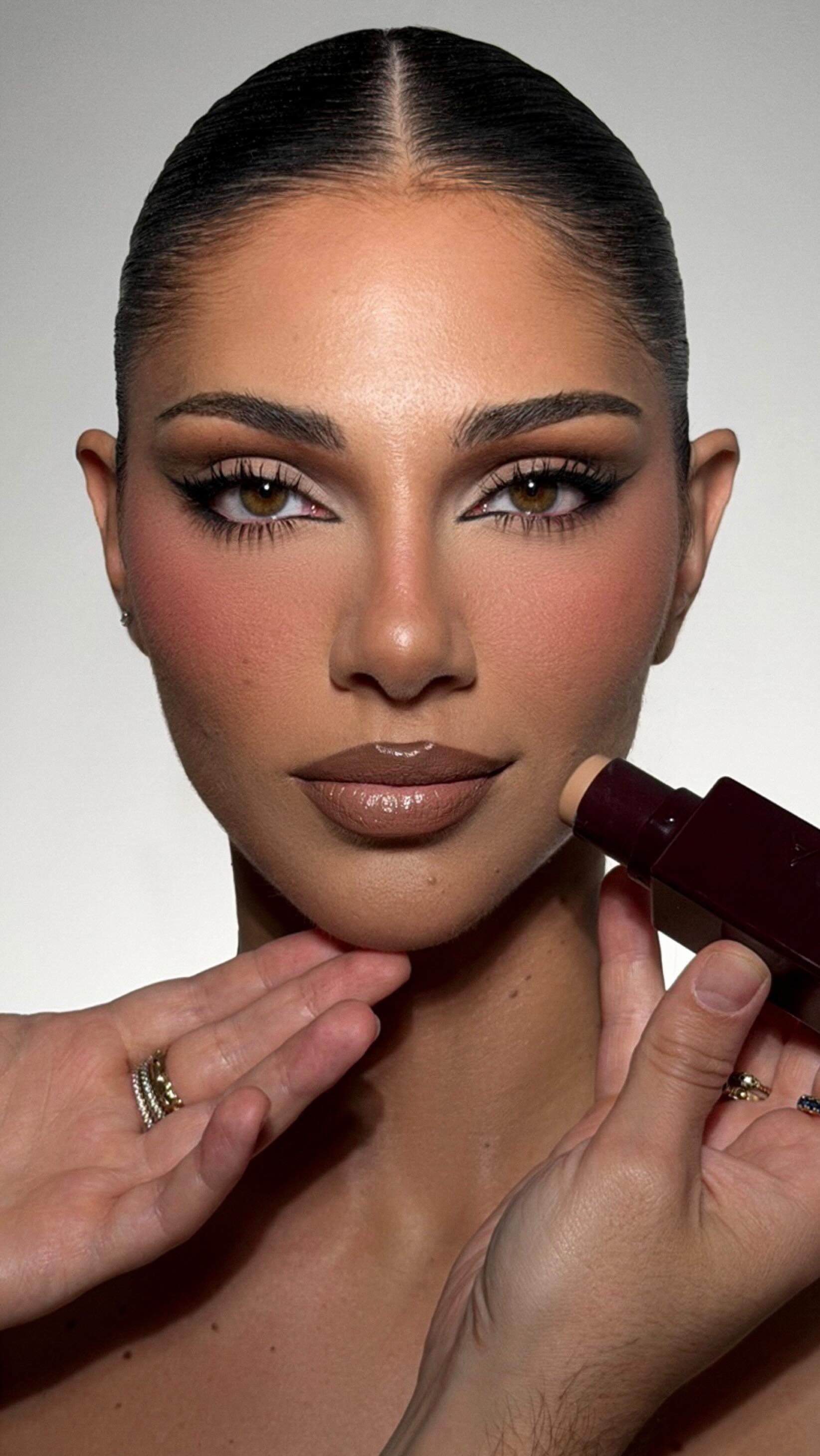 Instagram post by @iolediba for NABLA Cosmetics. Caption reads: ART OF SKIN™️ Foundation and Contour Sticks by....